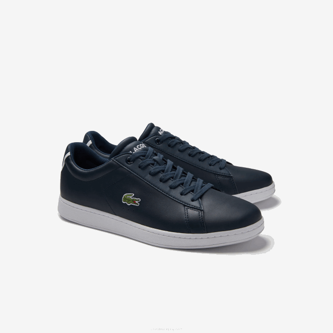 azul marino 003 VVL0A1874 hombres Lacoste zapatillas carnaby evo de piel