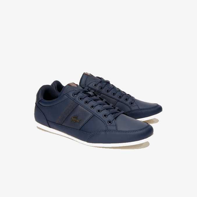 azul marino marron oscuro 2e6 VVL0A1714 hombres Lacoste Deportivas chaymon de piel y material sintético