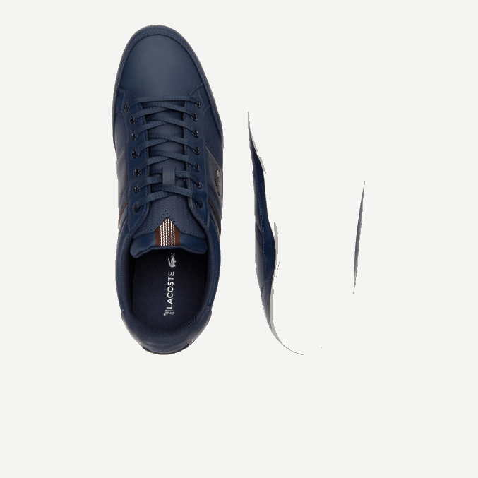 azul marino marron oscuro 2e6 VVL0A1714 hombres Lacoste Deportivas chaymon de piel y material sintético
