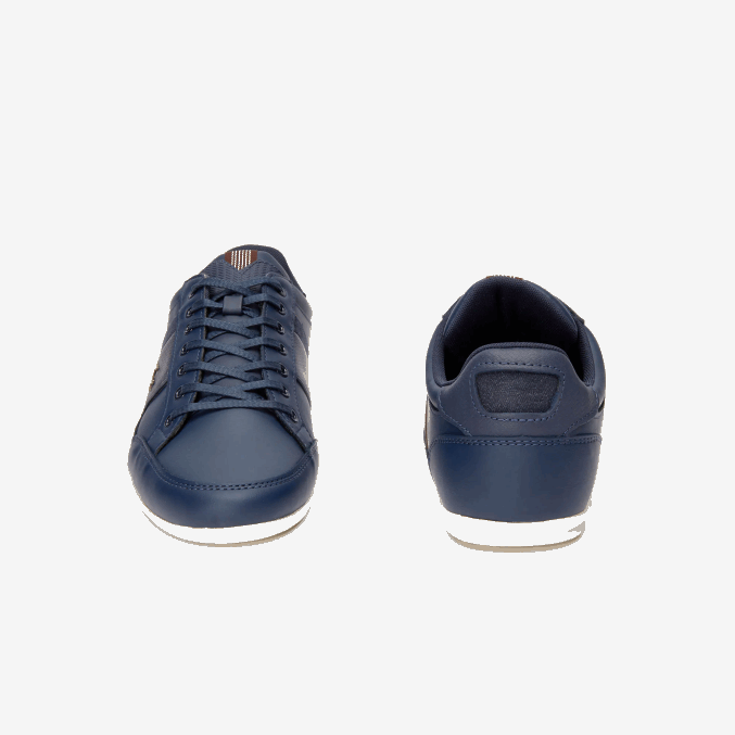 azul marino marron oscuro 2e6 VVL0A1714 hombres Lacoste Deportivas chaymon de piel y material sintético
