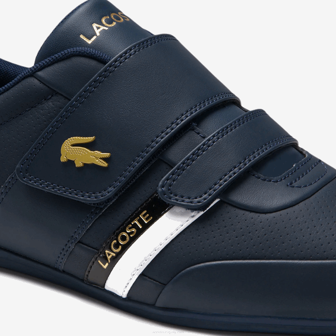 azul marino nb0 VVL0A1879 hombres Lacoste zapatillas misano de piel y material sintético