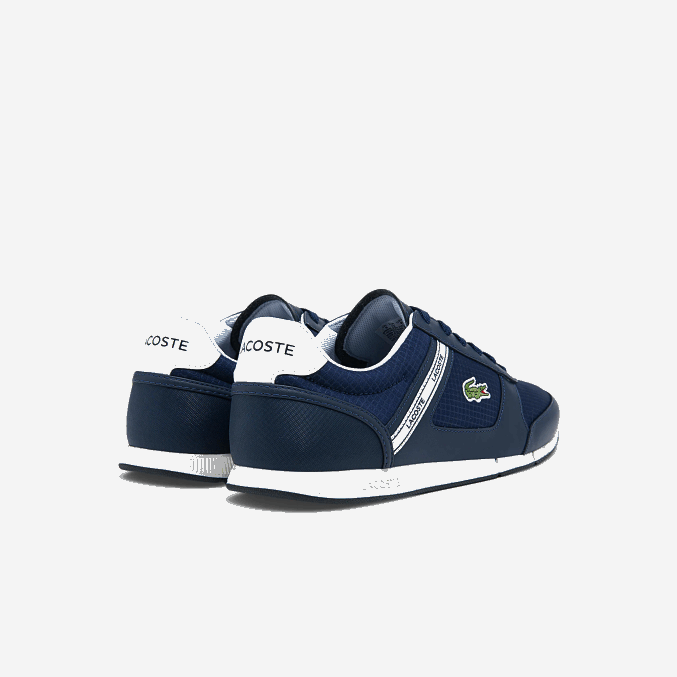azul marino y blanco 092 VVL0A1699 hombres Lacoste zapatillas menerva sport de tejido y piel