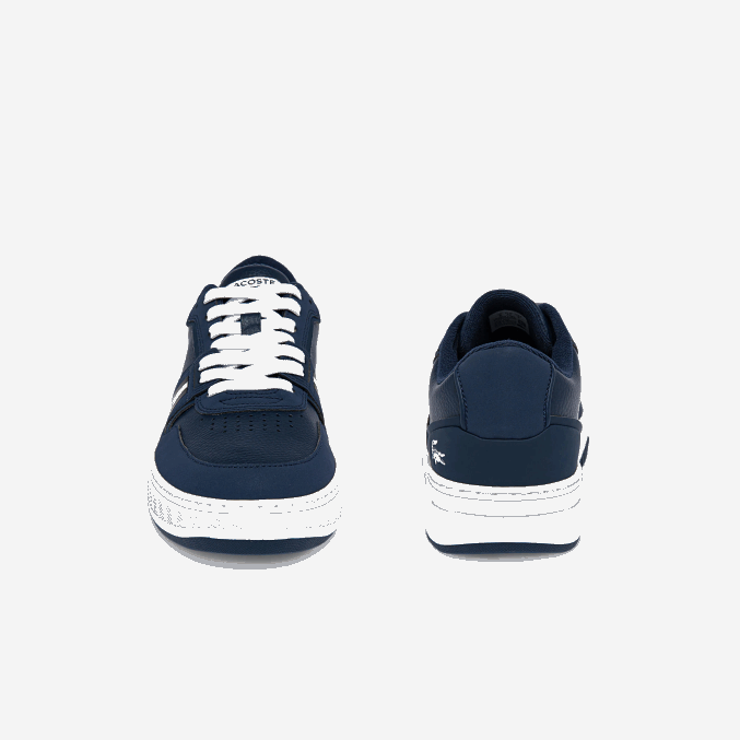 azul marino y blanco 092 VVL0A1829 hombres Lacoste zapatillas l001 de piel con detalles pop