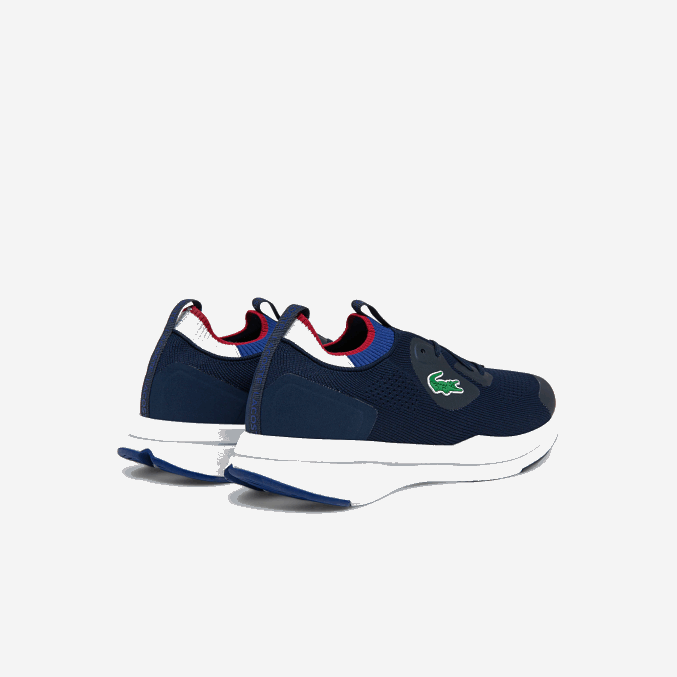 azul marino y blanco 092 VVL0A1862 hombres Lacoste tenis run spin de tejido de punto