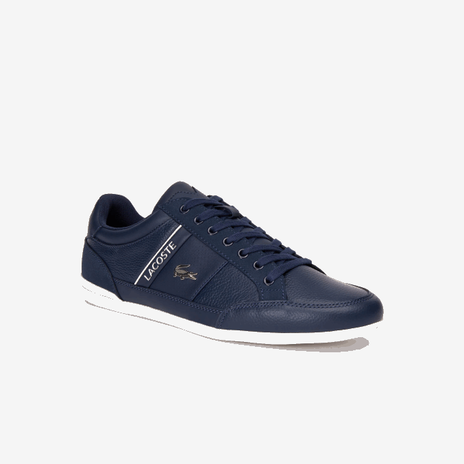 azul marino y blanco roto j18 VVL0A1710 hombres Lacoste tenis Chaymon de piel