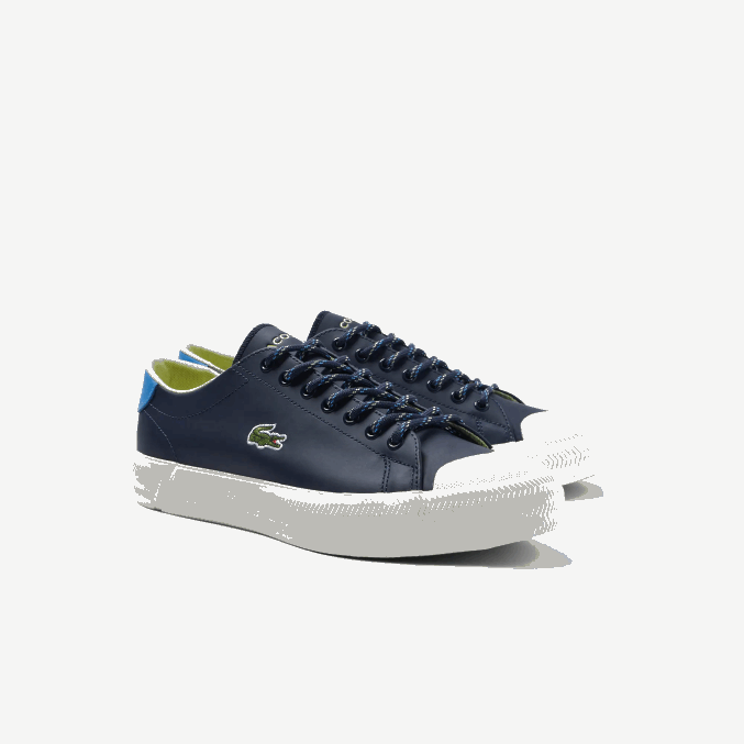 azul marino y blanco roto j18 VVL0A1899 hombres Lacoste zapatillas Gripshot de piel y ante