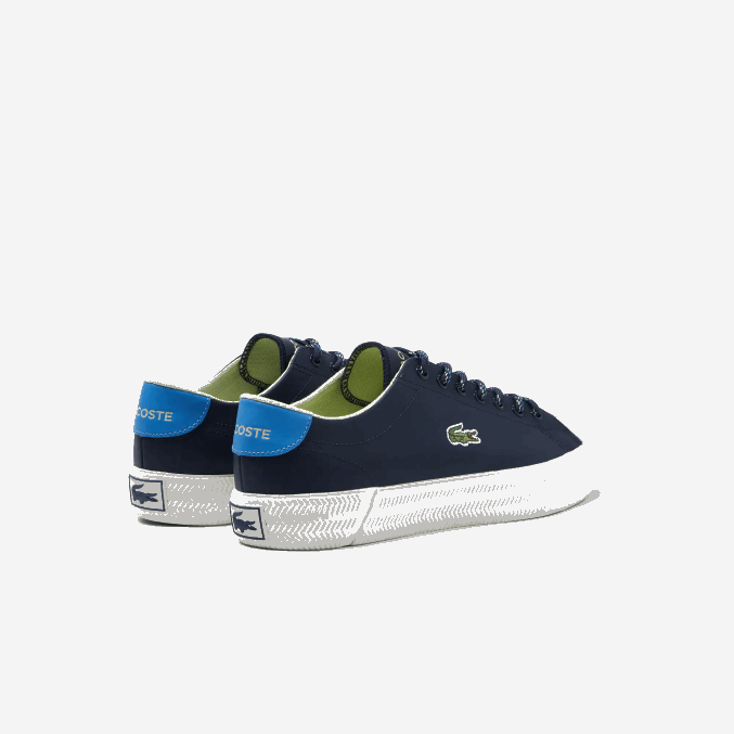 azul marino y blanco roto j18 VVL0A1899 hombres Lacoste zapatillas Gripshot de piel y ante