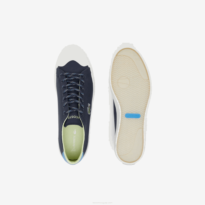azul marino y blanco roto j18 VVL0A1899 hombres Lacoste zapatillas Gripshot de piel y ante