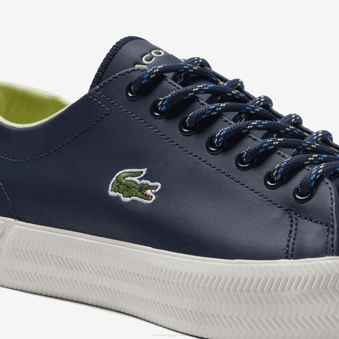 azul marino y blanco roto j18 VVL0A1899 hombres Lacoste zapatillas Gripshot de piel y ante