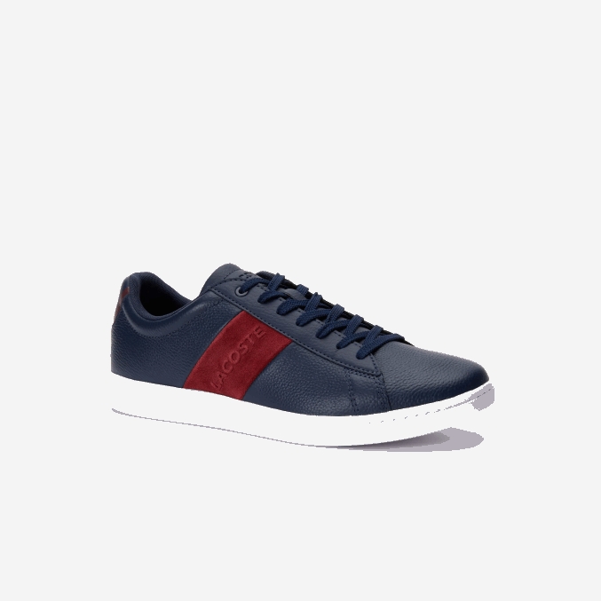azul marino y rojo oscuro 5a5 VVL0A1717 hombres Lacoste zapatillas carnaby evo de piel y ante