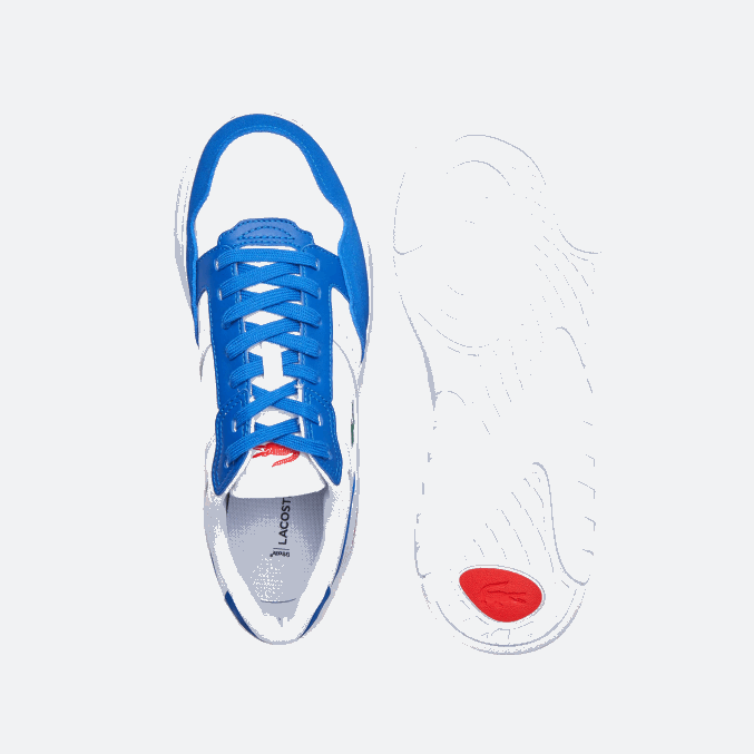 blanco/azul 080 VVL0A1707 hombres Lacoste tenis game advance de piel de lujo