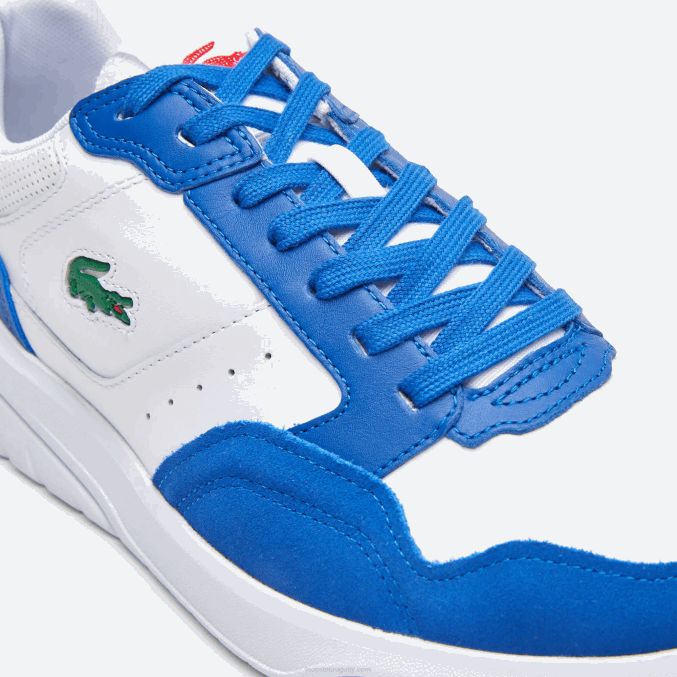 blanco/azul 080 VVL0A1707 hombres Lacoste tenis game advance de piel de lujo