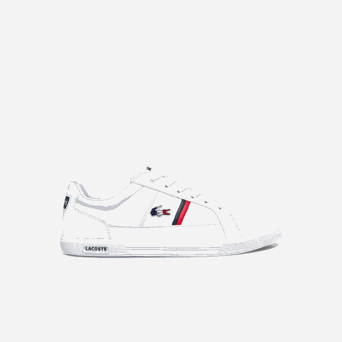 blanco/azul marino y rojo 407 VVL0A1876 hombres Lacoste zapatillas europa tricolore de piel y material sintético