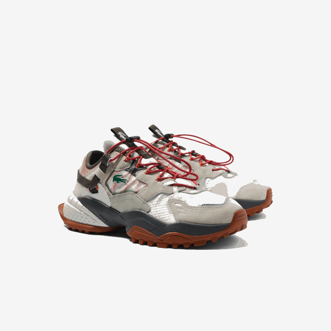 blanco roto y marrón ow8 VVL0A1777 hombres Lacoste zapatos de exterior l-guard breaker textil