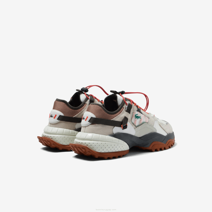 blanco roto y marrón ow8 VVL0A1777 hombres Lacoste zapatos de exterior l-guard breaker textil