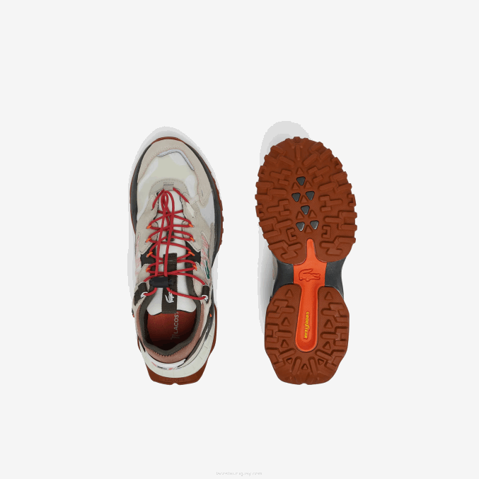 blanco roto y marrón ow8 VVL0A1777 hombres Lacoste zapatos de exterior l-guard breaker textil