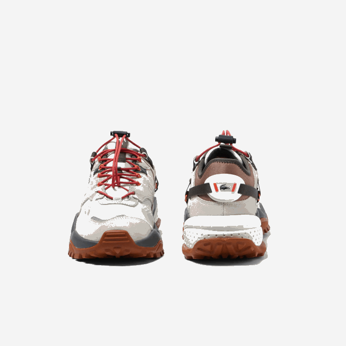 blanco roto y marrón ow8 VVL0A1777 hombres Lacoste zapatos de exterior l-guard breaker textil