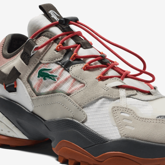 blanco roto y marrón ow8 VVL0A1777 hombres Lacoste zapatos de exterior l-guard breaker textil