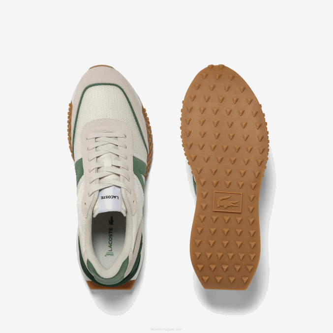 blanco/verde 082 VVL0A1738 hombres Lacoste tenis l-spin deluxe de piel