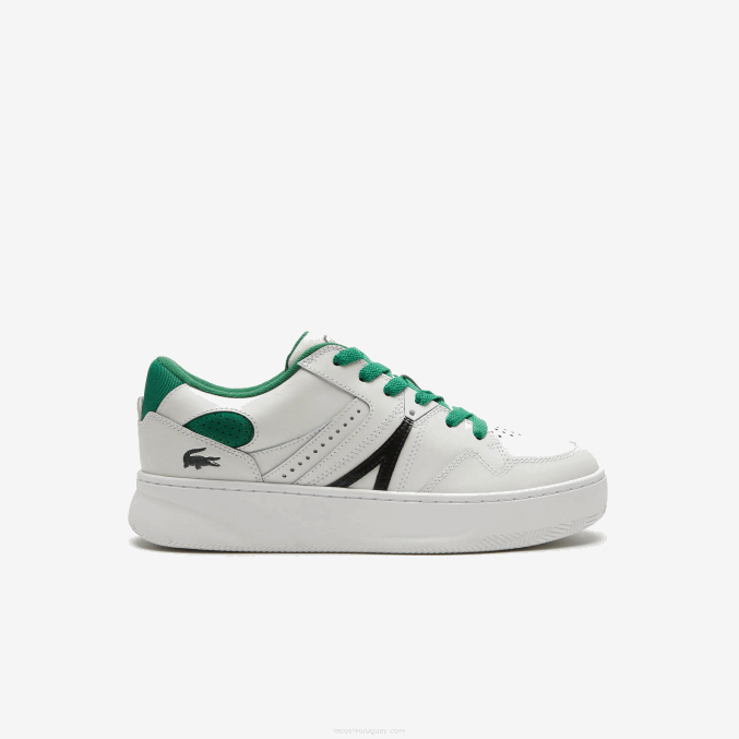 blanco/verde 082 VVL0A1818 hombres Lacoste zapatillas l005 de piel con detalles pop
