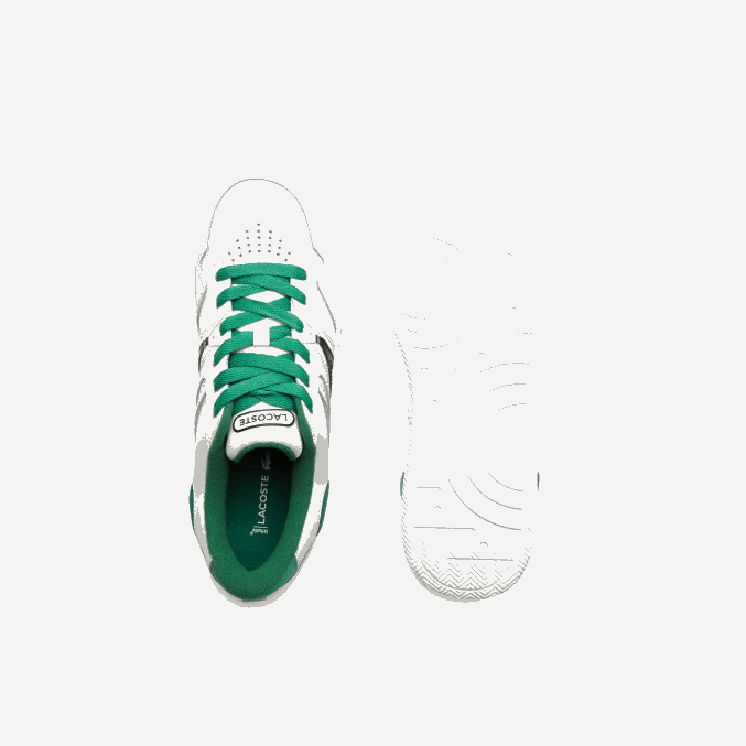 blanco/verde 082 VVL0A1818 hombres Lacoste zapatillas l005 de piel con detalles pop