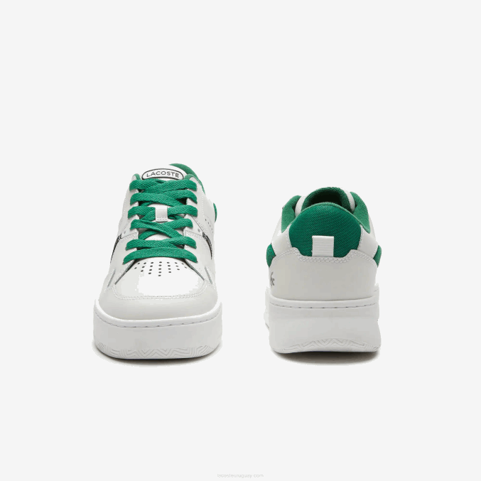 blanco/verde 082 VVL0A1818 hombres Lacoste zapatillas l005 de piel con detalles pop