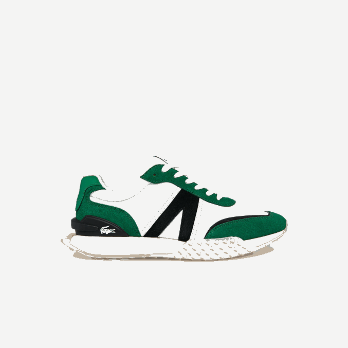 blanco/verde 082 VVL0A1870 hombres Lacoste tenis L-Spin Deluxe con detalles textiles
