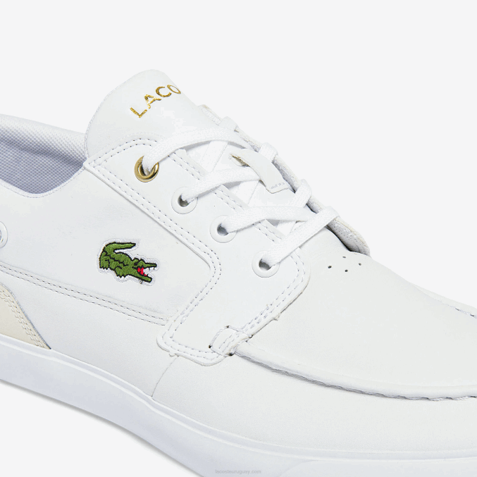blanco y hueso 65t VVL0A1802 hombres Lacoste Náuticos bayliss de piel y sintético