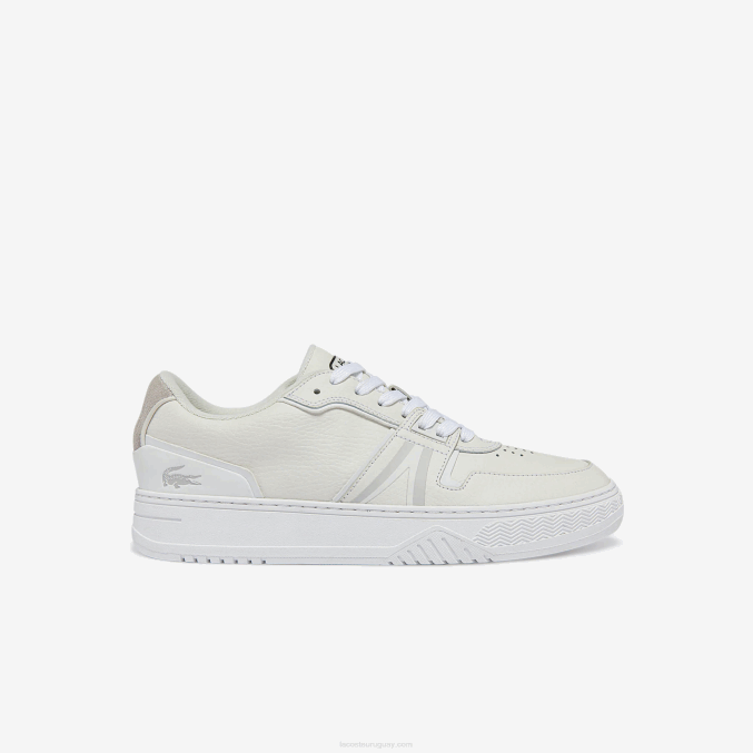 blanco y hueso 65t VVL0A1839 hombres Lacoste zapatillas l001 de piel