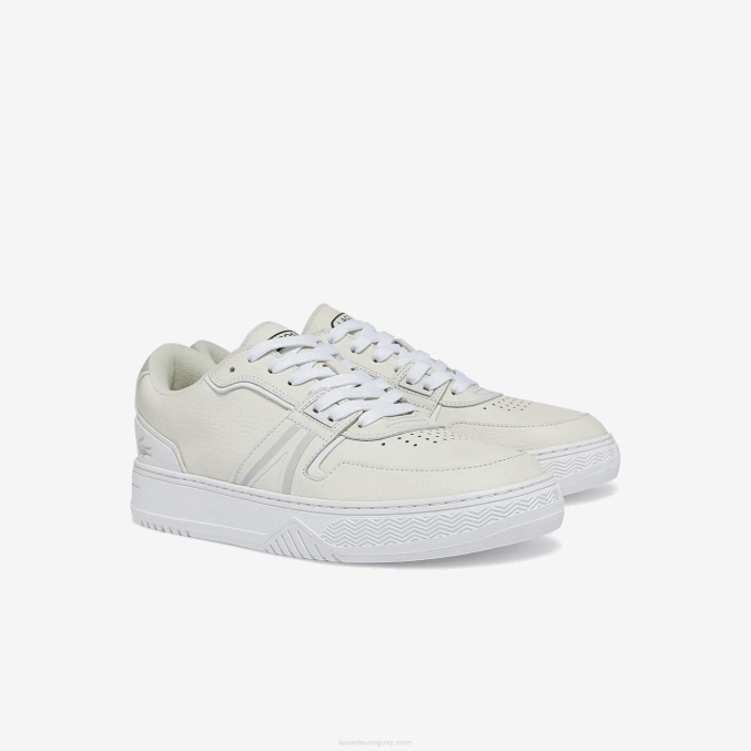blanco y hueso 65t VVL0A1839 hombres Lacoste zapatillas l001 de piel