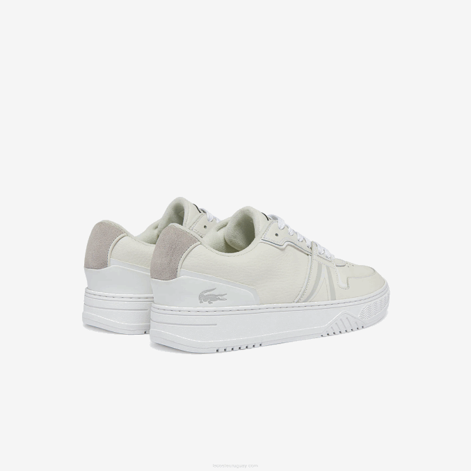 blanco y hueso 65t VVL0A1839 hombres Lacoste zapatillas l001 de piel