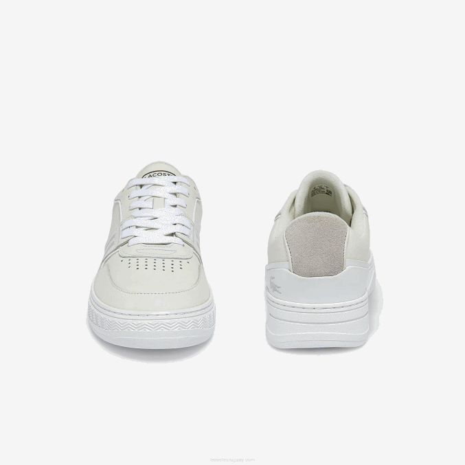 blanco y hueso 65t VVL0A1839 hombres Lacoste zapatillas l001 de piel