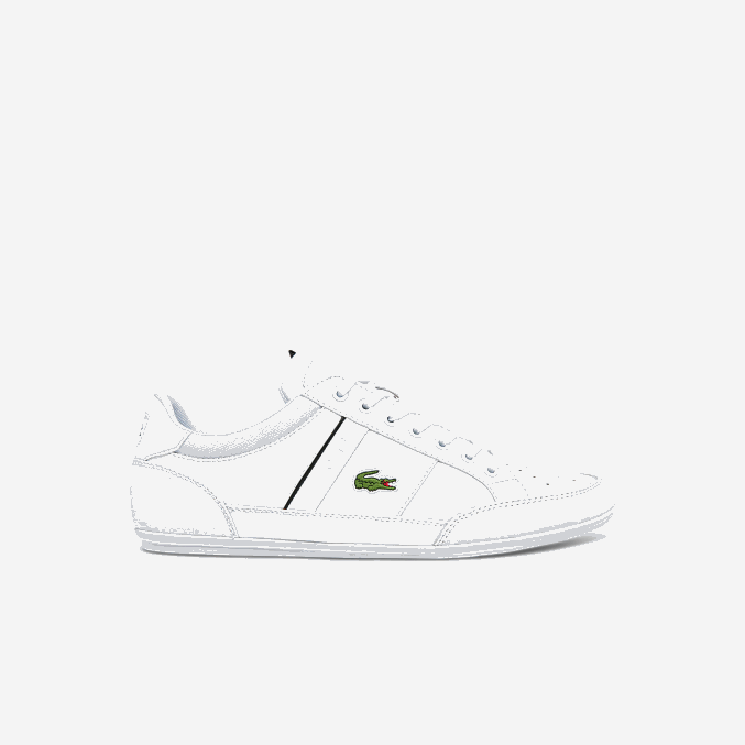 blanco y negro 147 VVL0A1724 hombres Lacoste zapatillas chaymon de piel y sintético