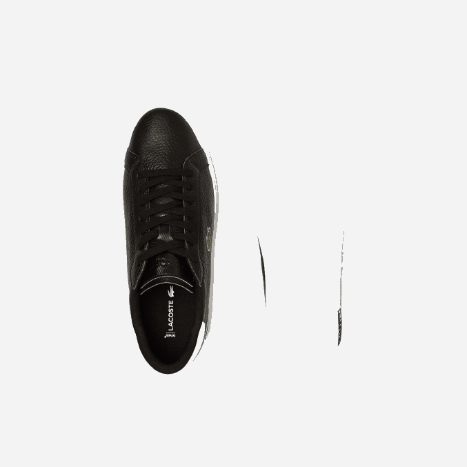 blanco y negro 312 VVL0A1805 hombres Lacoste zapatillas powercourt de piel