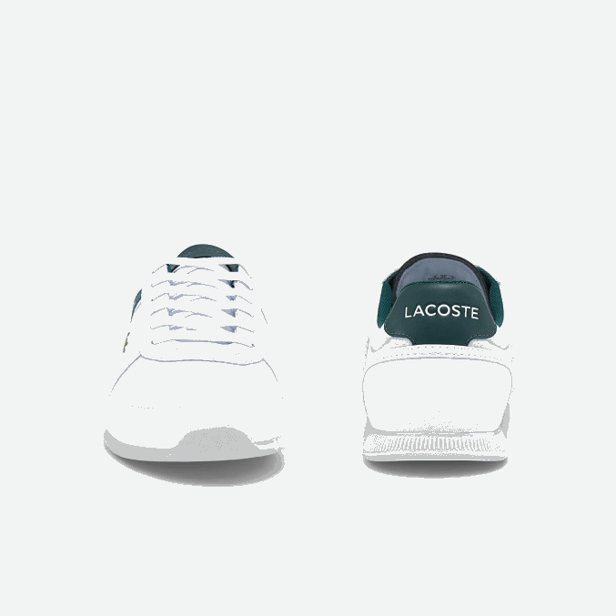 blanco y verde oscuro 1r5 VVL0A1700 hombres Lacoste zapatillas menerva sport de tejido y piel