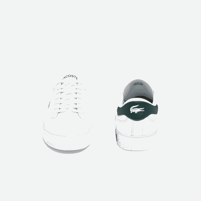 blanco y verde oscuro 1r5 VVL0A1806 hombres Lacoste zapatillas powercourt de piel