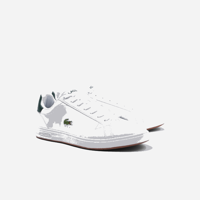 blanco y verde oscuro 1r5 VVL0A1910 hombres Lacoste tenis Graduate Pro de piel
