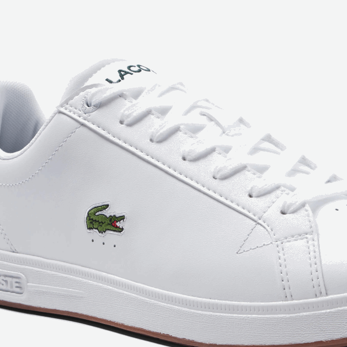 blanco y verde oscuro 1r5 VVL0A1910 hombres Lacoste tenis Graduate Pro de piel