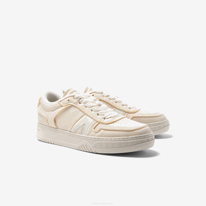 blanquecino 18c VVL0A1746 hombres Lacoste zapatillas l001 de tejido artesanal
