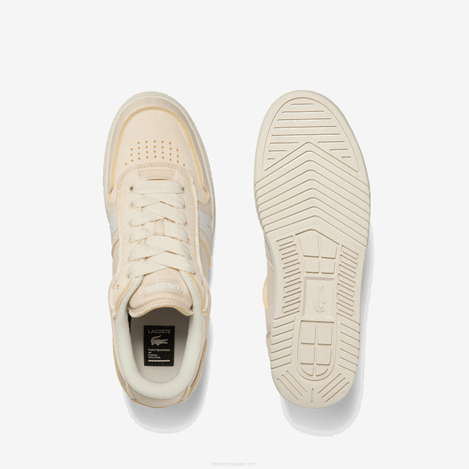 blanquecino 18c VVL0A1746 hombres Lacoste zapatillas l001 de tejido artesanal