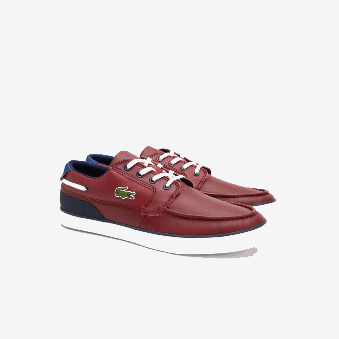 burdeos blanco 2h2 VVL0A1784 hombres Lacoste náuticos bayliss deck sintéticos en contraste de color