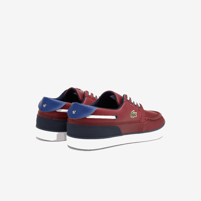 burdeos blanco 2h2 VVL0A1784 hombres Lacoste náuticos bayliss deck sintéticos en contraste de color