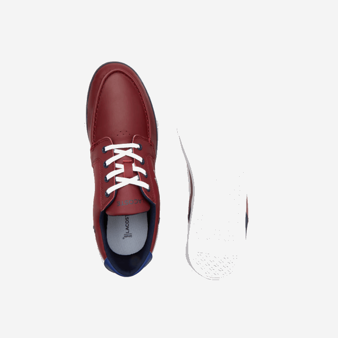 burdeos blanco 2h2 VVL0A1784 hombres Lacoste náuticos bayliss deck sintéticos en contraste de color