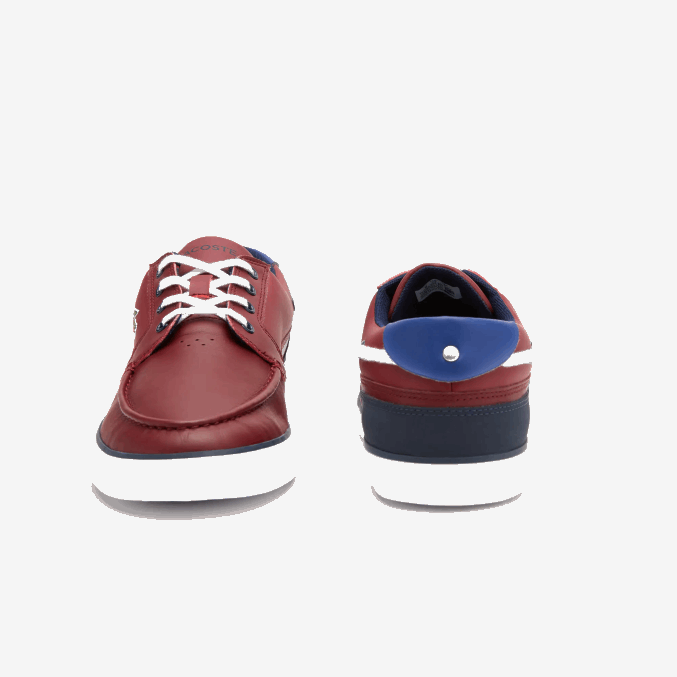 burdeos blanco 2h2 VVL0A1784 hombres Lacoste náuticos bayliss deck sintéticos en contraste de color