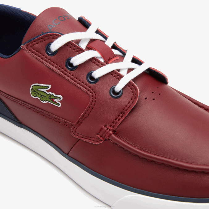 burdeos blanco 2h2 VVL0A1784 hombres Lacoste náuticos bayliss deck sintéticos en contraste de color