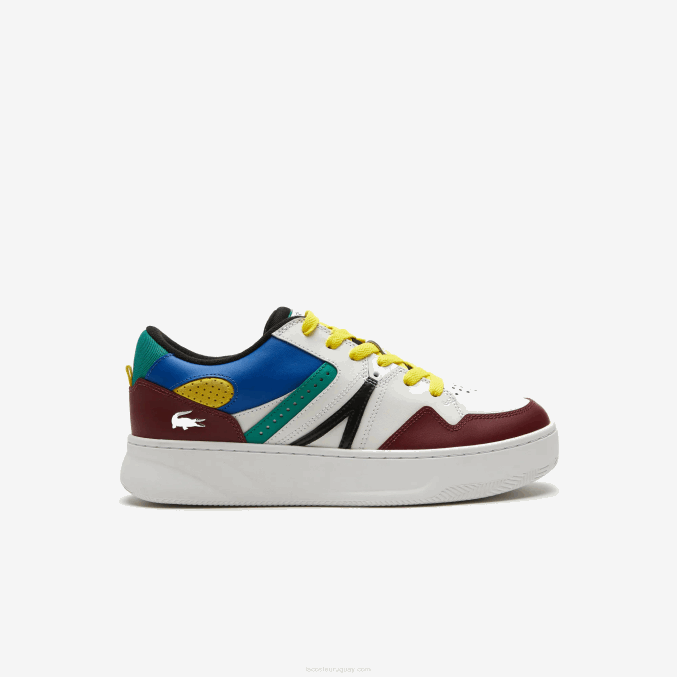 burdeos blanco 2h2 VVL0A1822 hombres Lacoste zapatillas l005 de piel