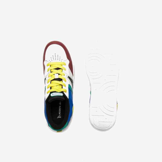 burdeos blanco 2h2 VVL0A1822 hombres Lacoste zapatillas l005 de piel