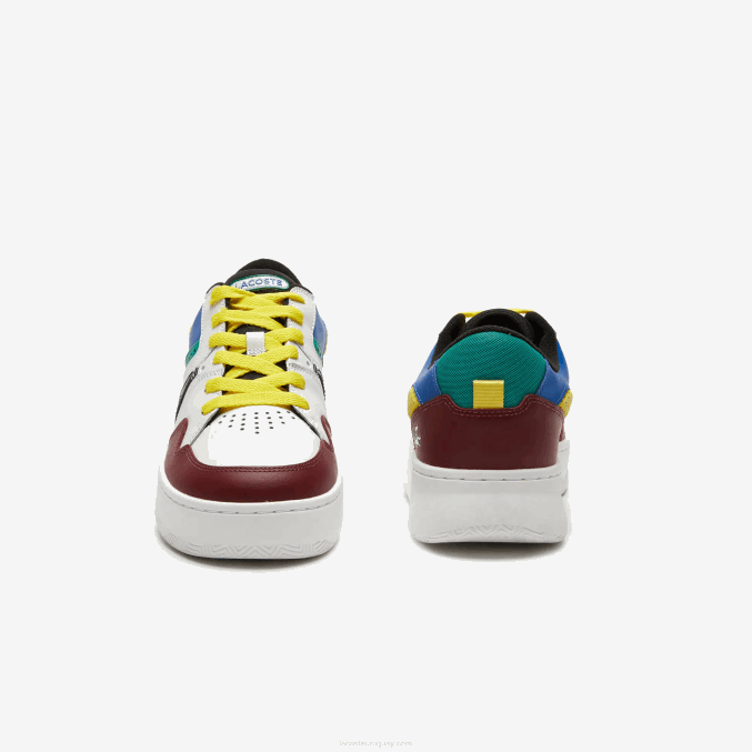 burdeos blanco 2h2 VVL0A1822 hombres Lacoste zapatillas l005 de piel
