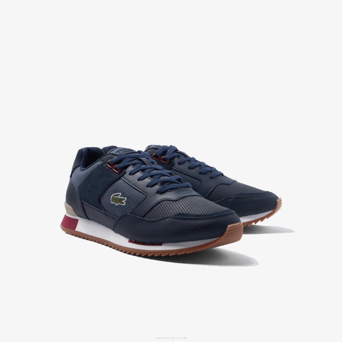 chicle azul marino gu1 VVL0A1712 hombres Lacoste zapatillas Partner de tejido y piel