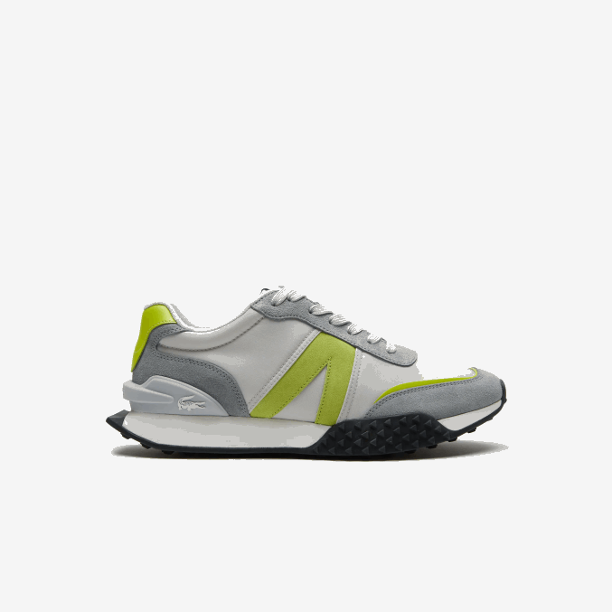 gris claro verde 7a8 VVL0A1788 hombres Lacoste zapatillas l-spin deluxe de piel en contraste de color